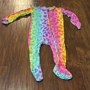 Vibrant Rainbow Kids Footie Pajamas